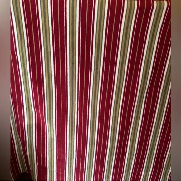 Woolrich Cotton Blend Warm Striped Maroon Tan and White Throw Blanket 54" x 58" - Picture 2 of 5